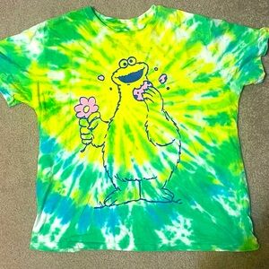 Tie-dye and Cookie Monster T-shirt